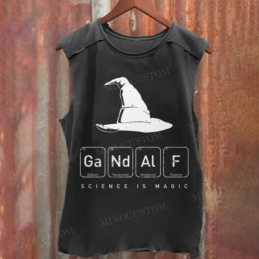 Wizard Hat Science Pun Casual Washed Tank Top