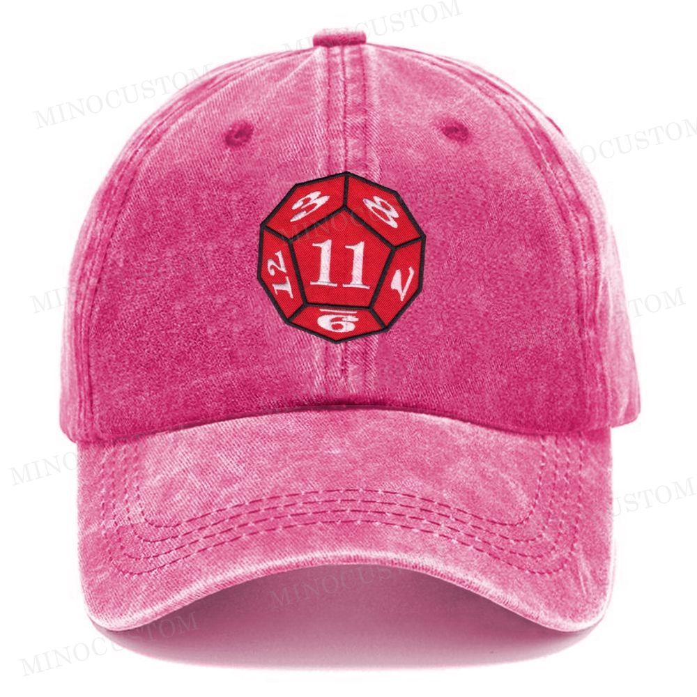 Embroidery Tabletop RPG Dice Vintage Casual Washed Cap