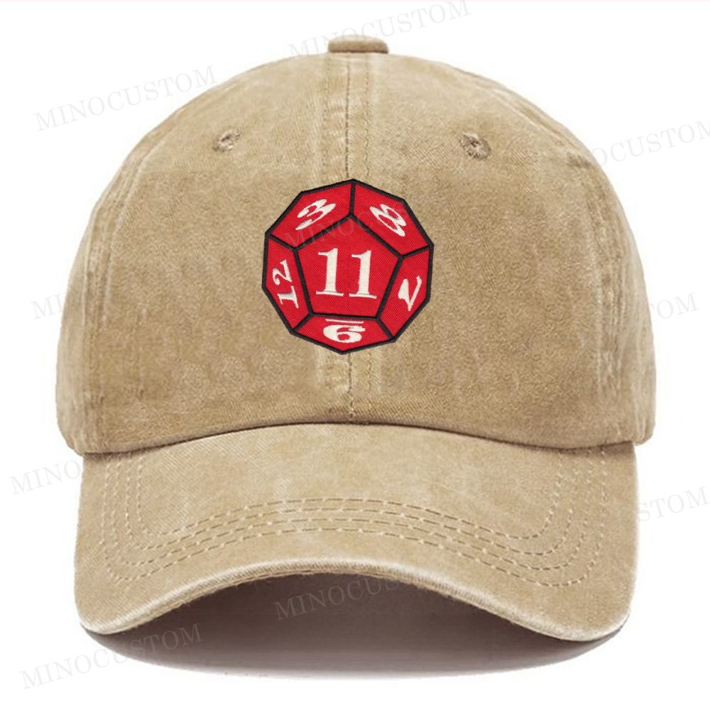 Embroidery Tabletop RPG Dice Vintage Casual Washed Cap