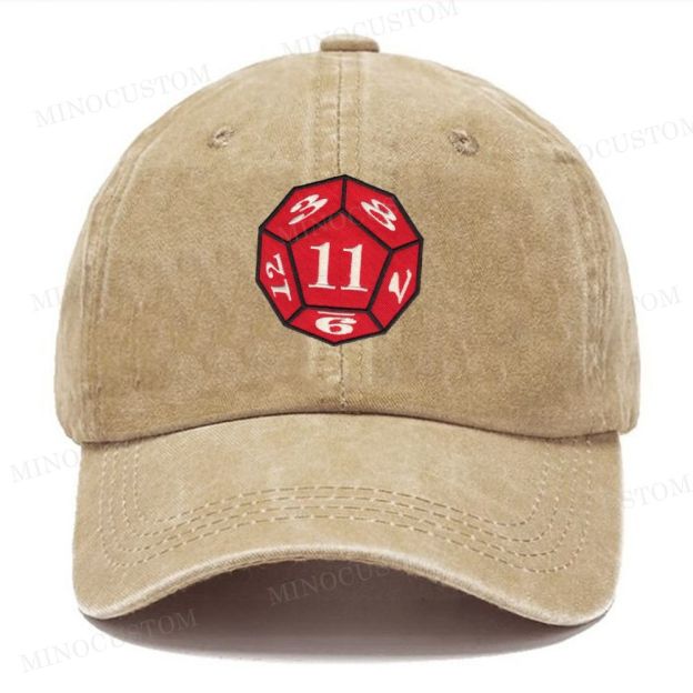 Embroidery Tabletop RPG Dice Vintage Casual Washed Cap