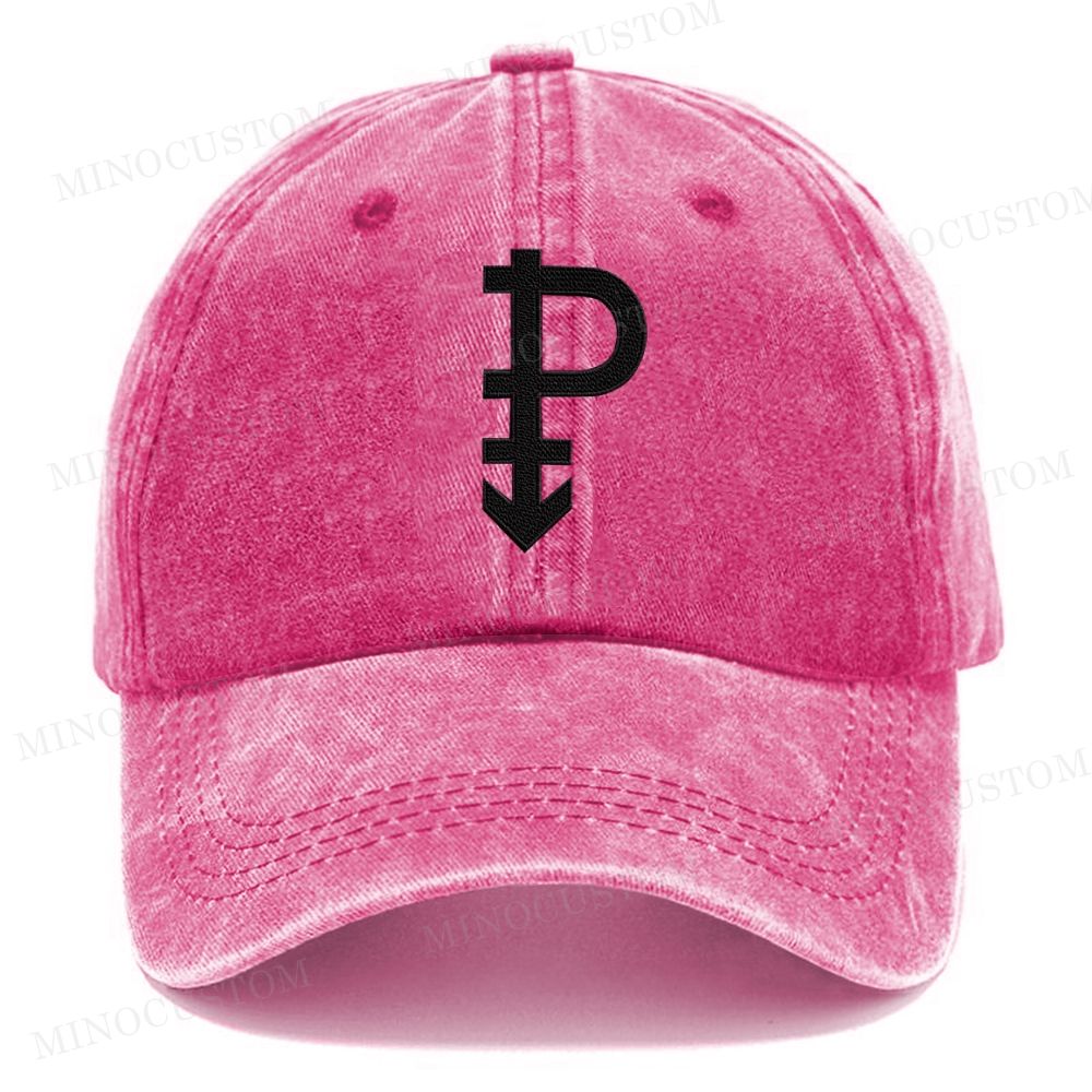 Embroidered Pansexual Symbol  Casual Washed Cap 