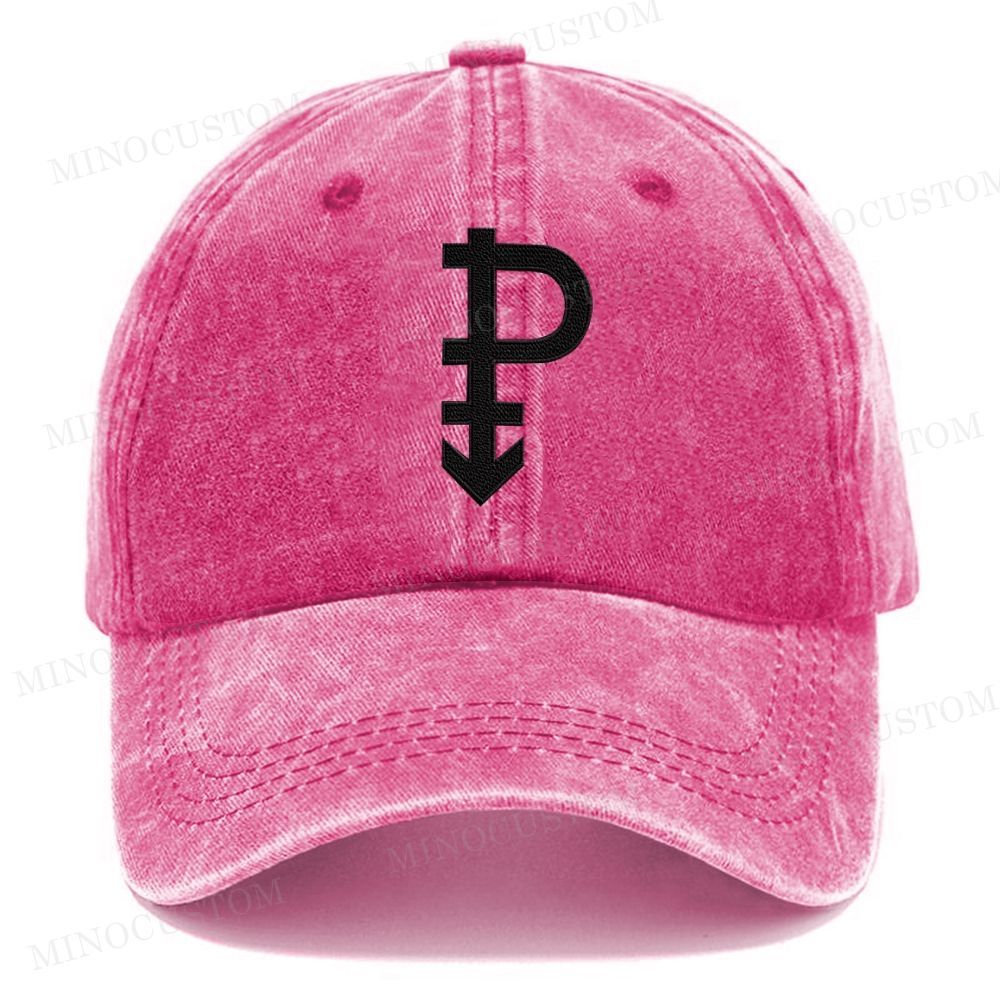 Embroidered Pansexual Symbol  Casual Washed Cap 