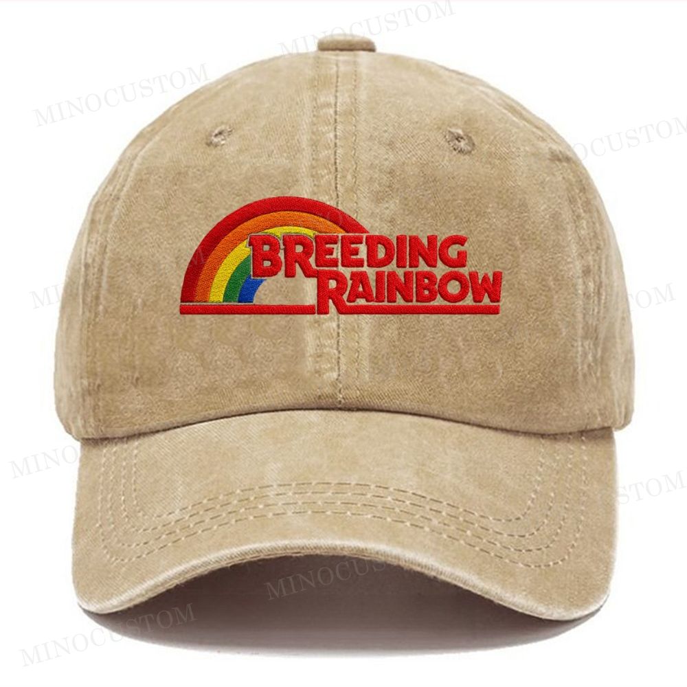 Embroidered Breeding Rainbow Washed Cap 