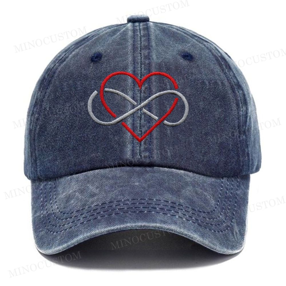 Embroidered Poly Love Symbol  LGBTQ Washed Cap 