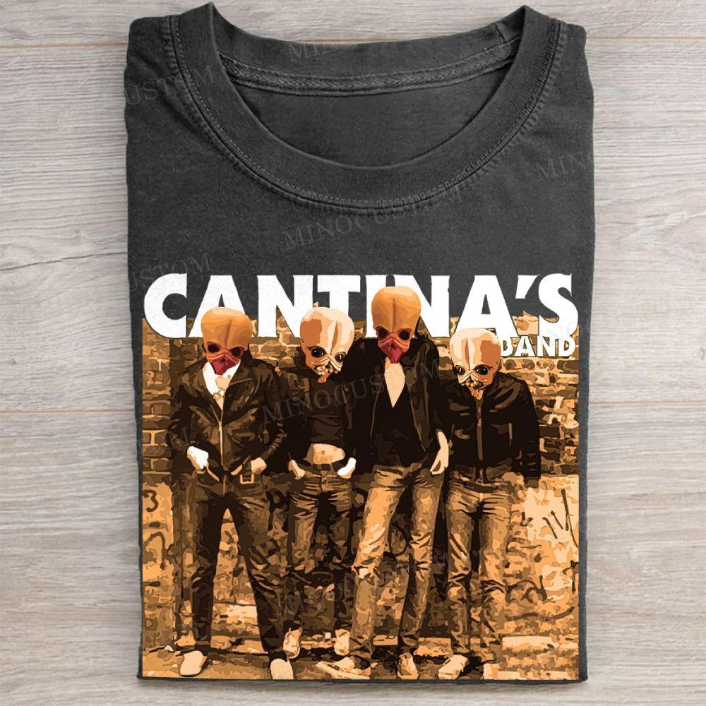 Cantina Alien Band Retro Graphic Vintage Washed Tee