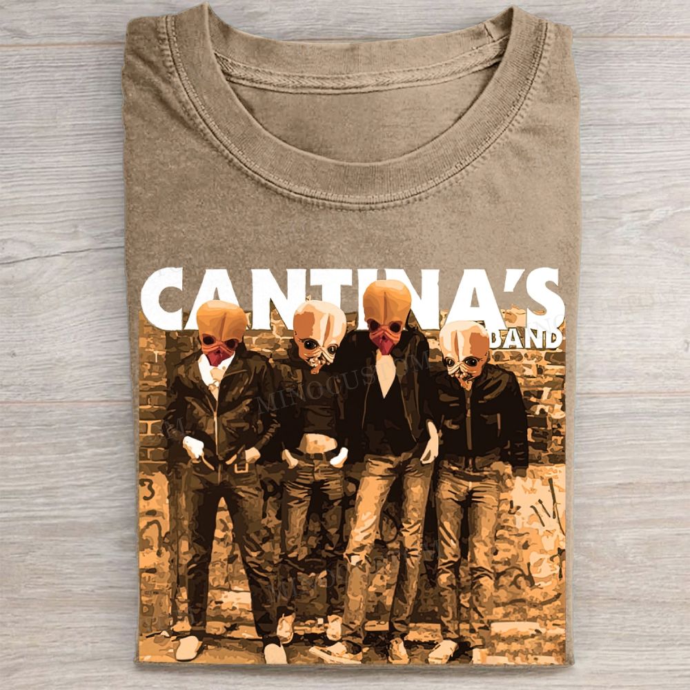 Cantina Alien Band Retro Graphic Vintage Washed Tee