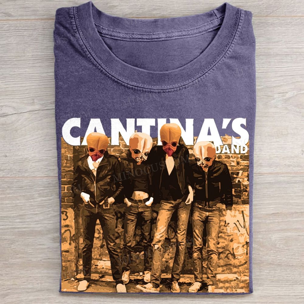 Cantina Alien Band Retro Graphic Vintage Washed Tee