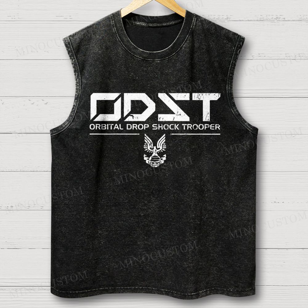 ODST White Vintage Washed Vest 