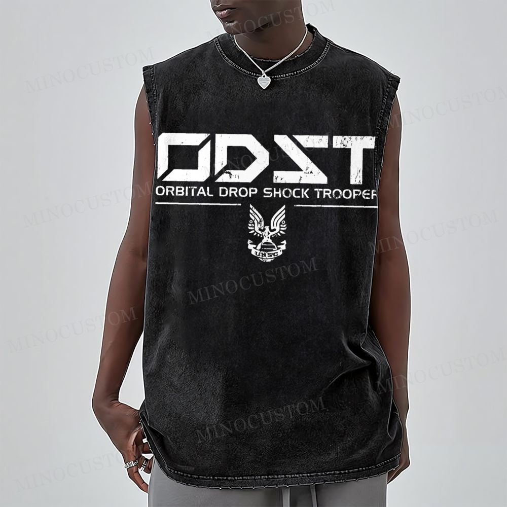 ODST White Vintage Washed Vest 