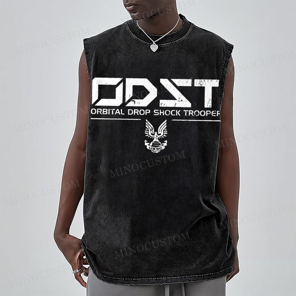 ODST White Vintage Washed Vest 