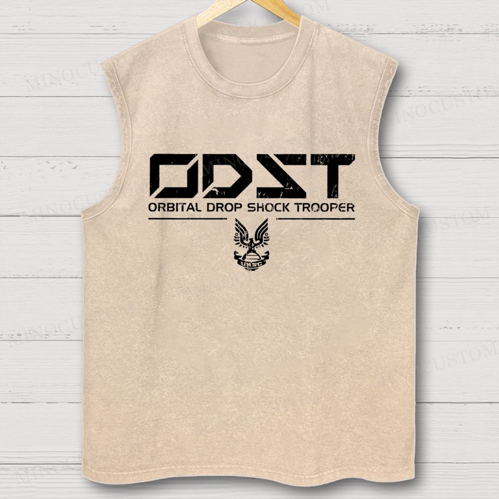 ODST White Vintage Washed Vest 