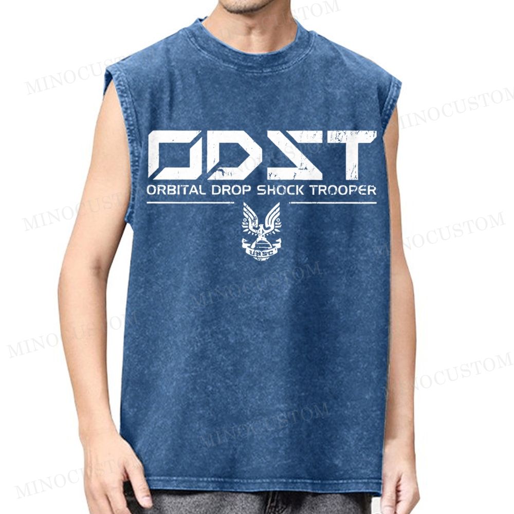 ODST White Vintage Washed Vest 