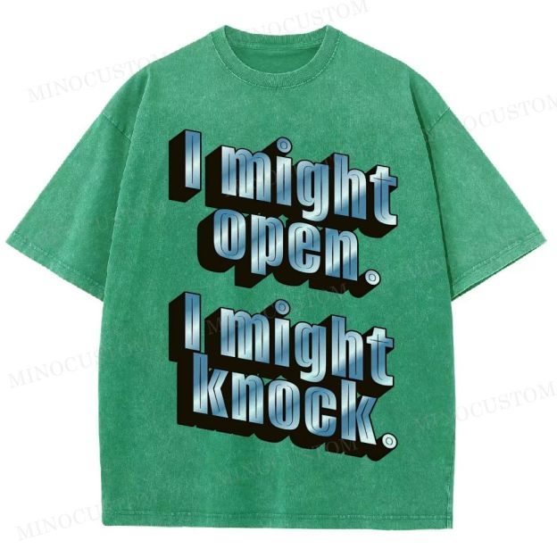  Retro Chrome 3D Slogan Oversized Washed T-Shirt