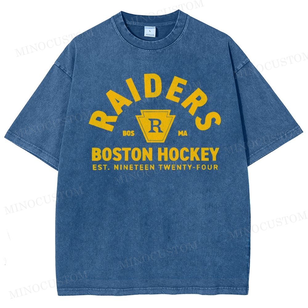 Raiders Boston Hockey Retro Sports Washed T-Shirt 