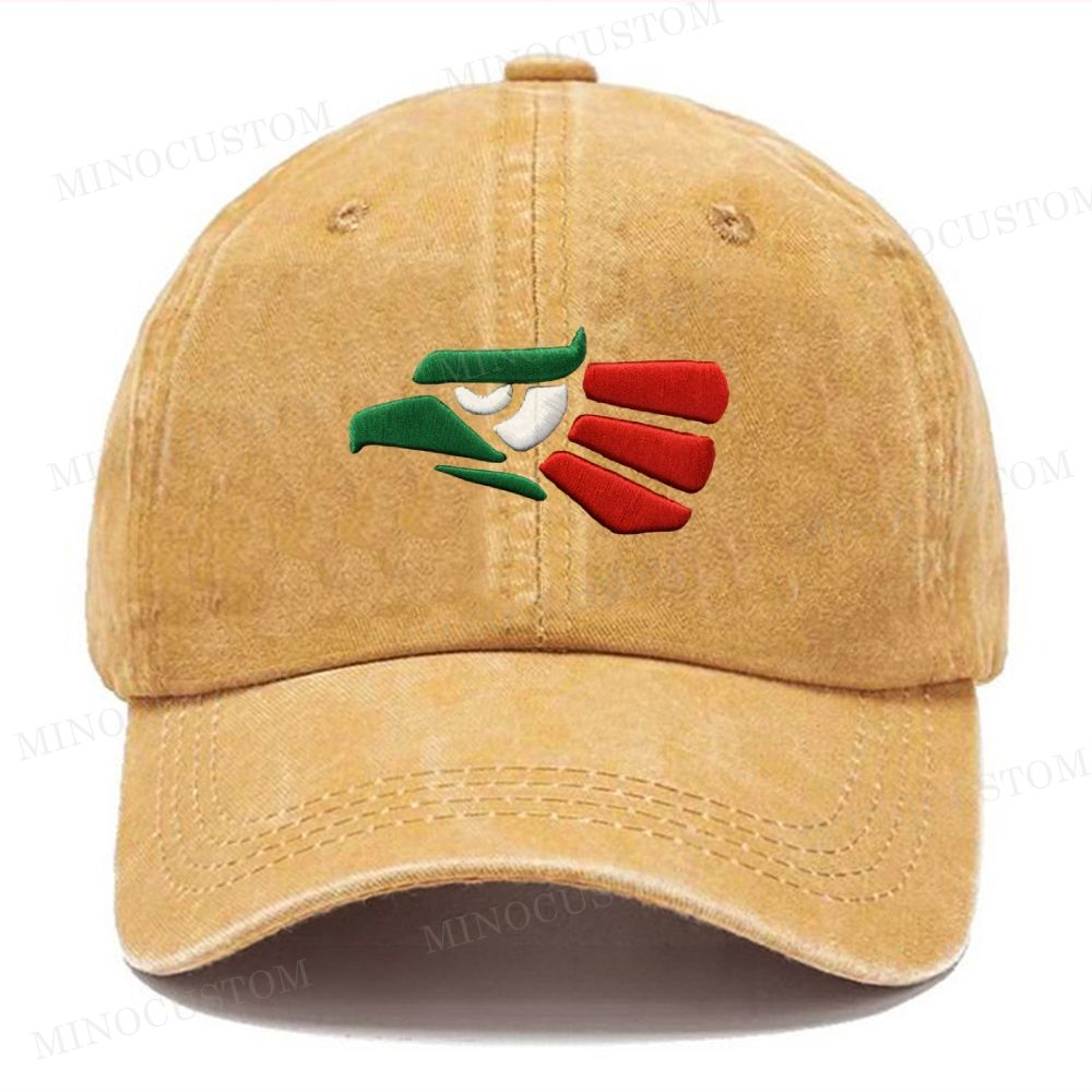 Embroidered  Mexican Eagle Patriot Washed Cap 