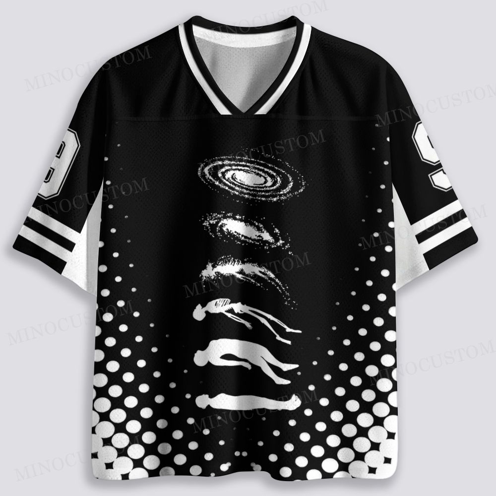 Retro Black and White Cosmic Breathable Mesh Jersey 
