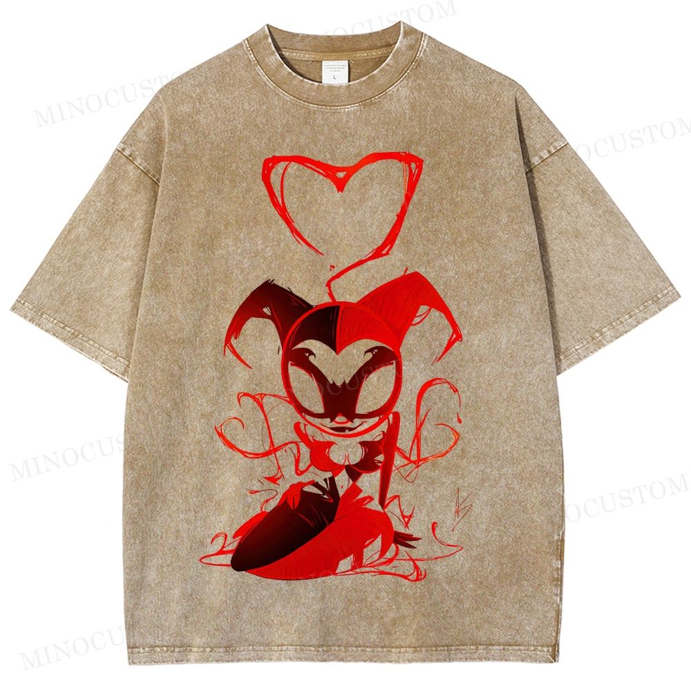 Chibi Villain Character Sketch Art Washed T-Shirt 