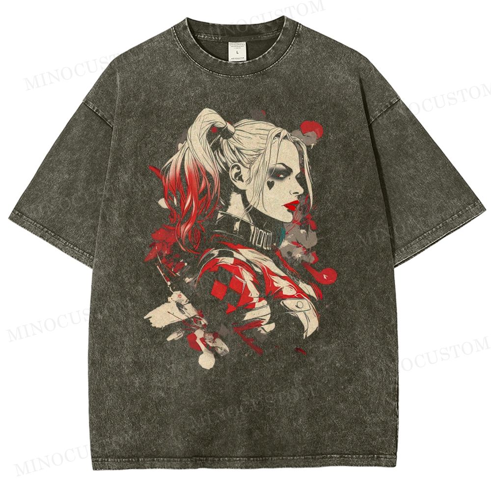 Edgy Villain Character Art Vintage Washed T-Shirt