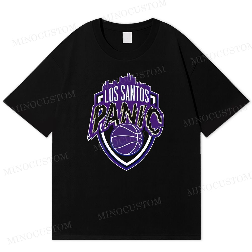 Los Santos Panic Basketball Team Logo Casual Cotton T-shirt