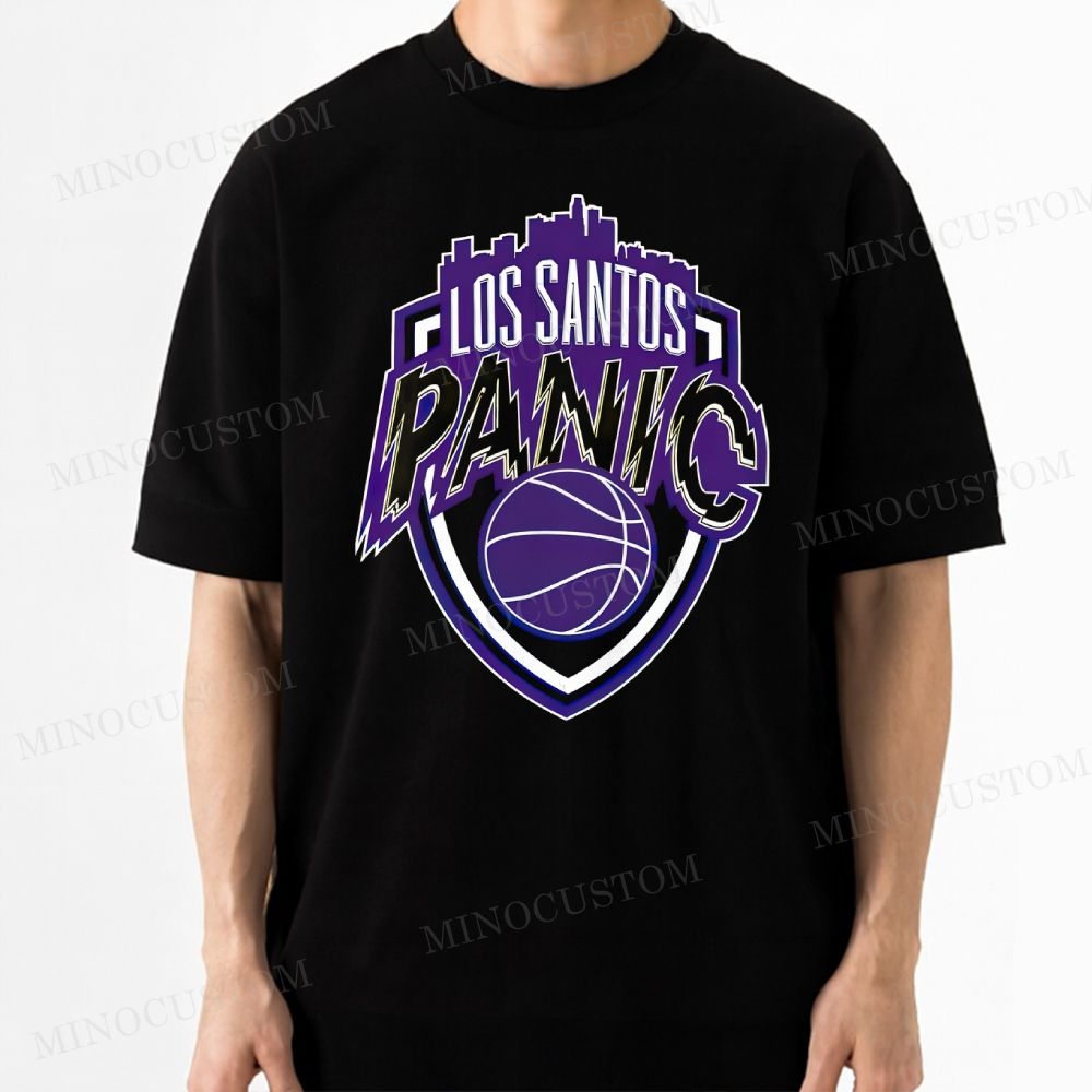 Los Santos Panic Basketball Team Logo Casual Cotton T-shirt
