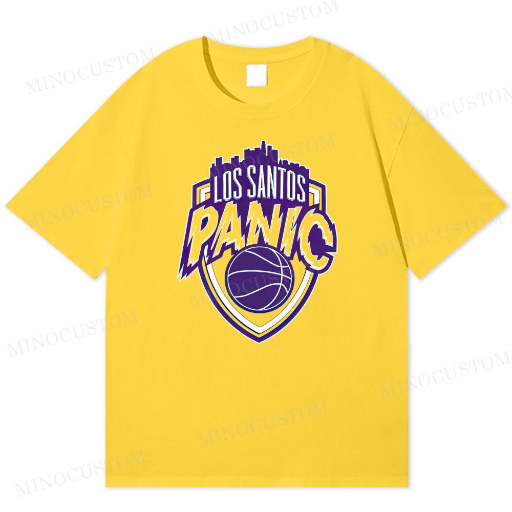 Los Santos Panic Basketball Team Logo Casual Cotton T-shirt