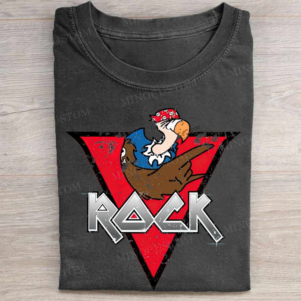 Rock Radio Eagle Parody Vintage Washed Tee
