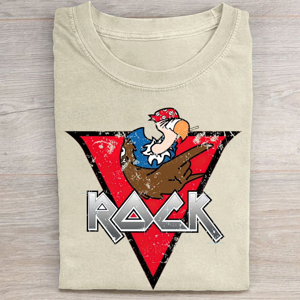 Rock Radio Eagle Parody Vintage Washed Tee