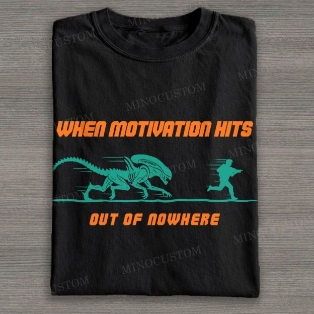 Motivation Hits Hard Cotton T-shirt 