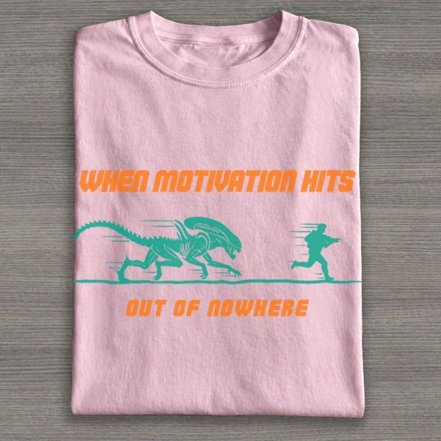 Motivation Hits Hard Cotton T-shirt 