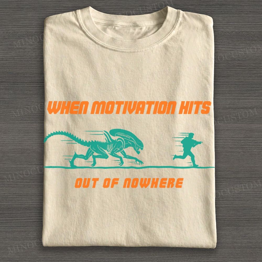 Motivation Hits Hard Cotton T-shirt 