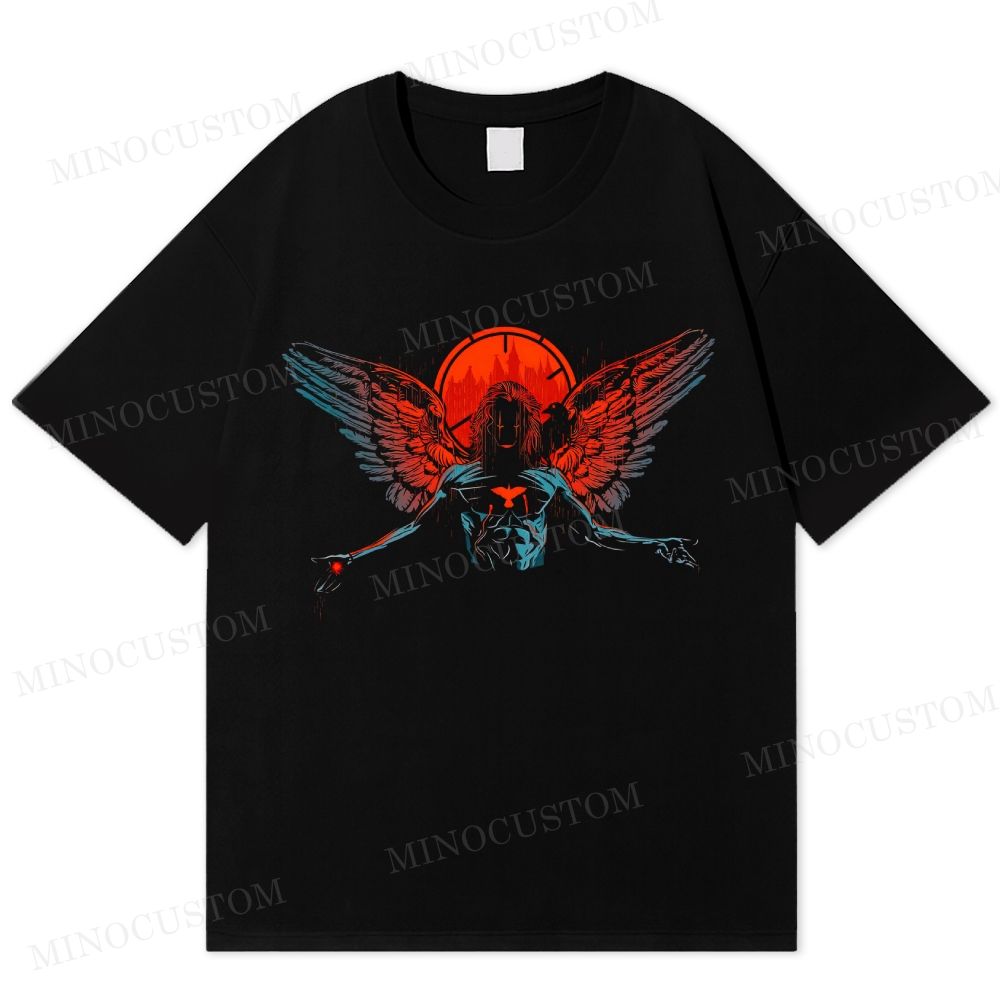 Angel Wing Dark Fantasy Graphic Cotton T-shirt 