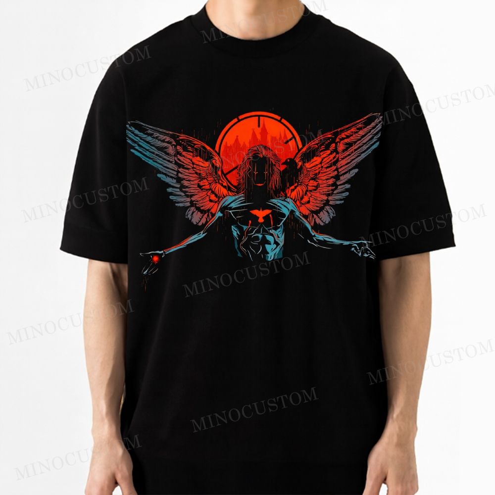 Angel Wing Dark Fantasy Graphic Cotton T-shirt 