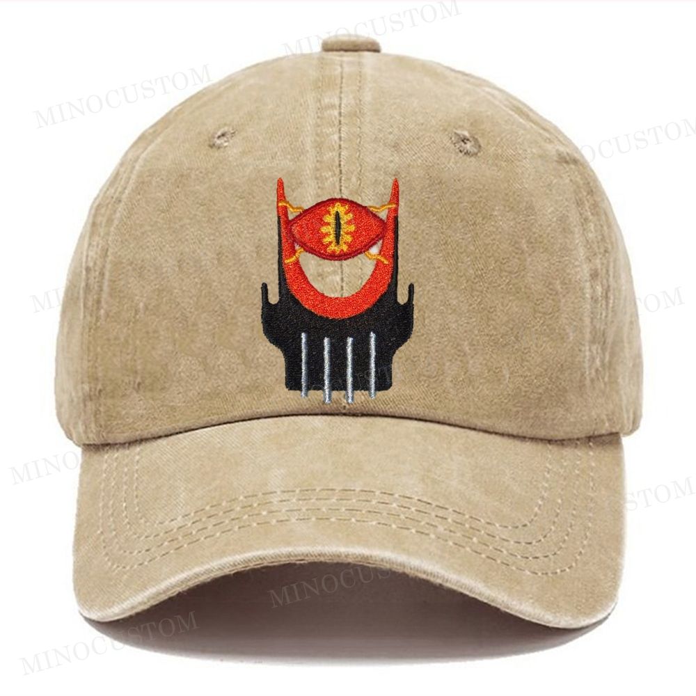 Embroidered  The Eye of Sauron Washed Cap 