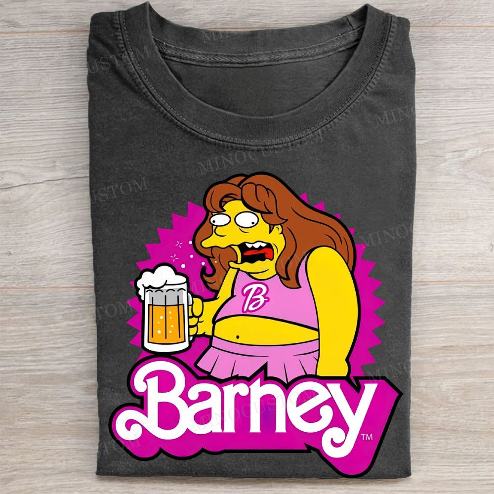Barney Gumble x Barbie Parody Vintage Washed Tee