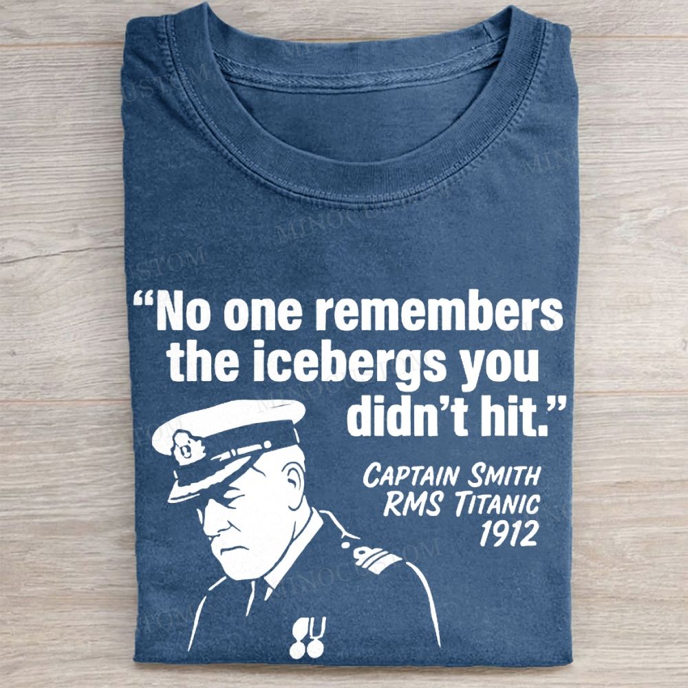Captain Smith "Iceberg" Titanic Quote Vintage Washed Tee