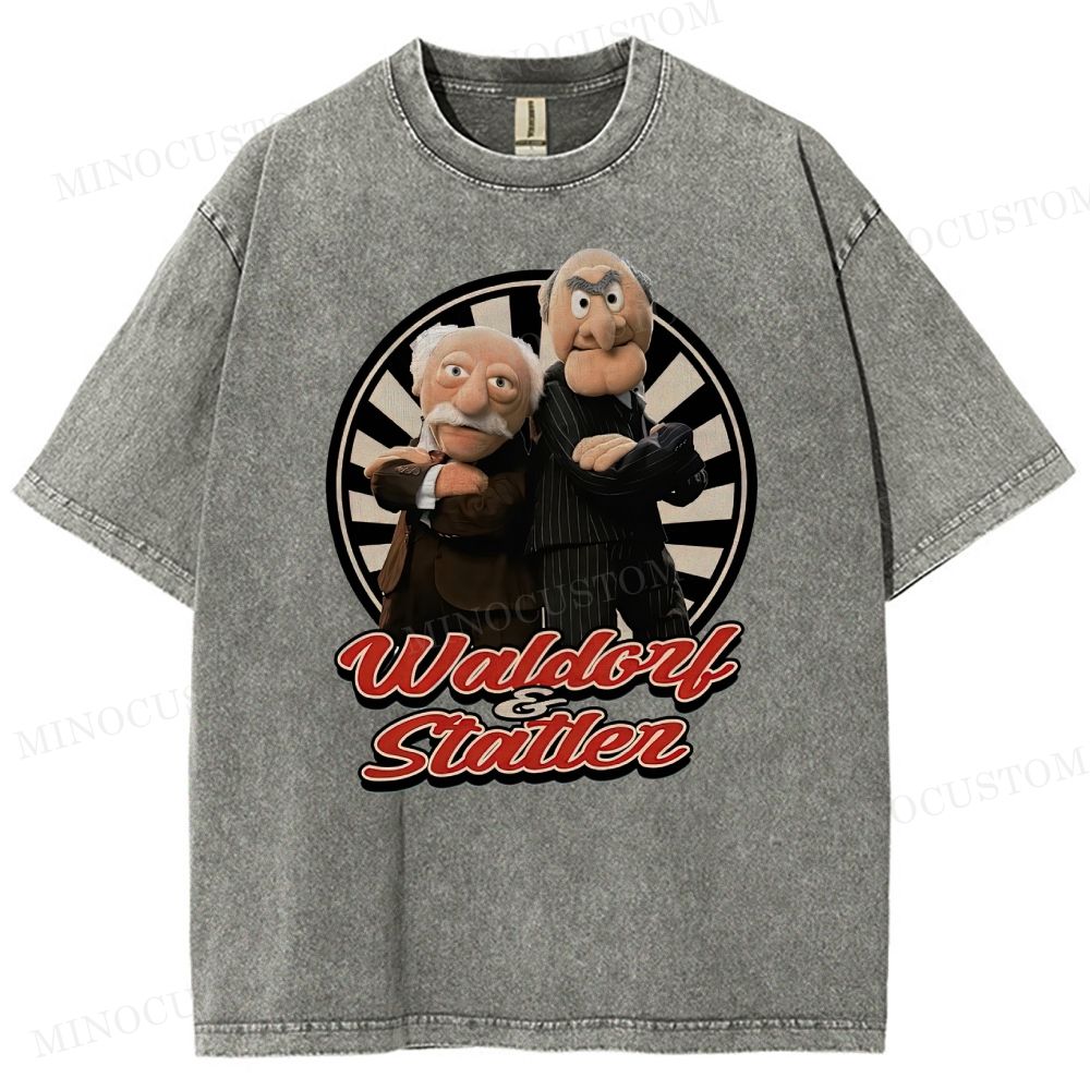Waldorf & Statler Retro Muppets Graphic Washed T-Shirt
