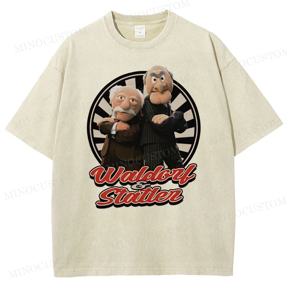 Waldorf & Statler Retro Muppets Graphic Washed T-Shirt
