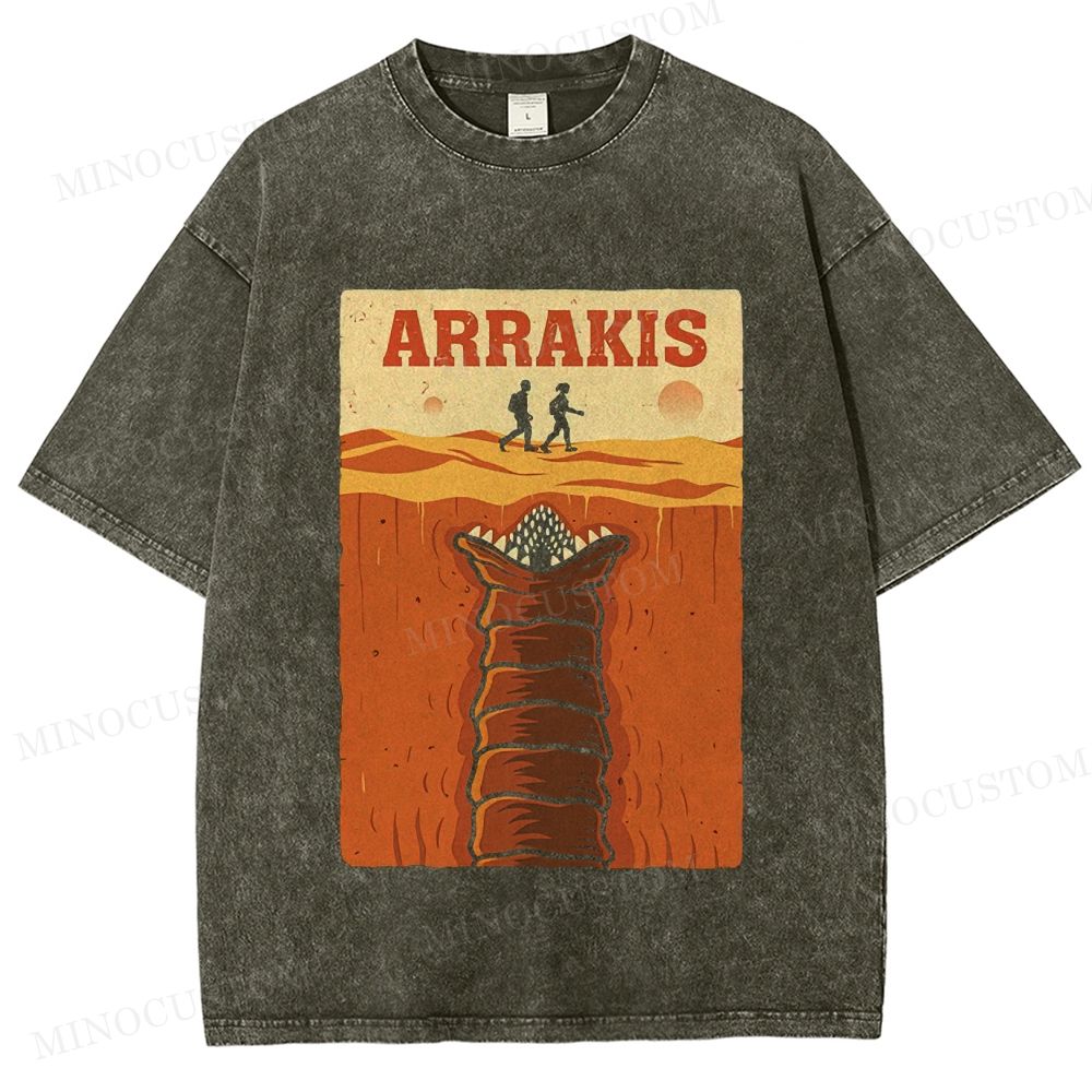 Arrakis Desert Planet Vintage Poster Washed T-Shirt