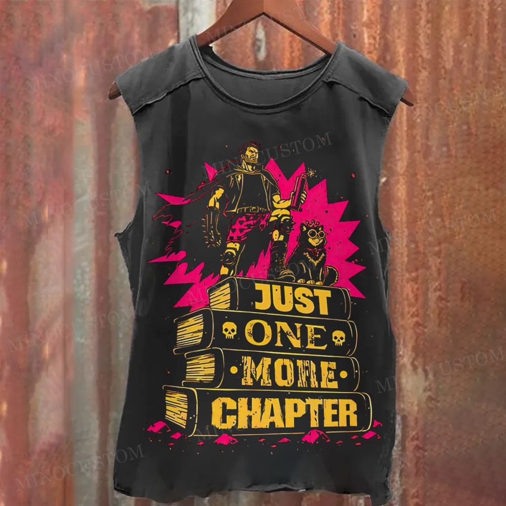 Just One More Chapter Fantasy Reader Graphic Washed Tank Top