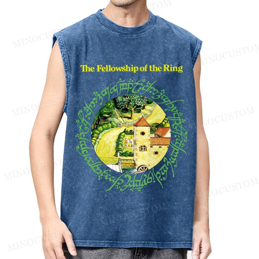 The Fellowship of the Ring Shire-Themed Graphic Washed Vest