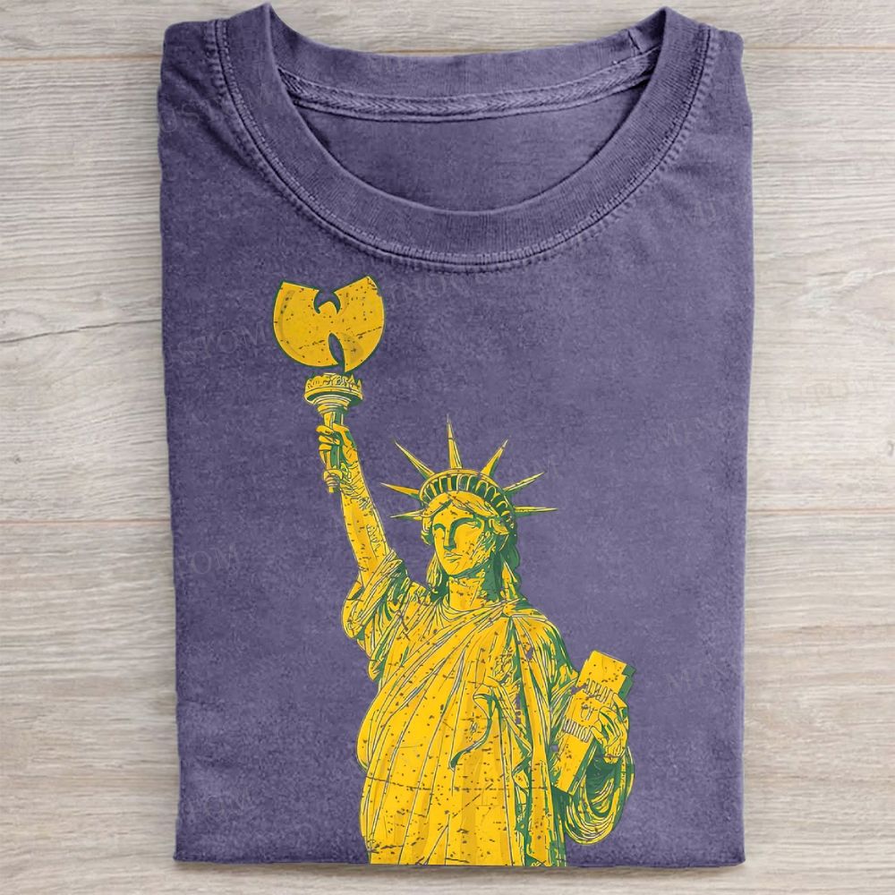 Wu-Tang x Statue of Liberty Parody Vintage Washed Tee