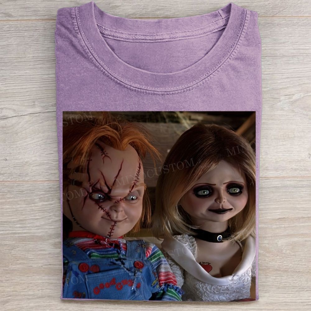 Horror Doll Couple Vintage Washed Tee