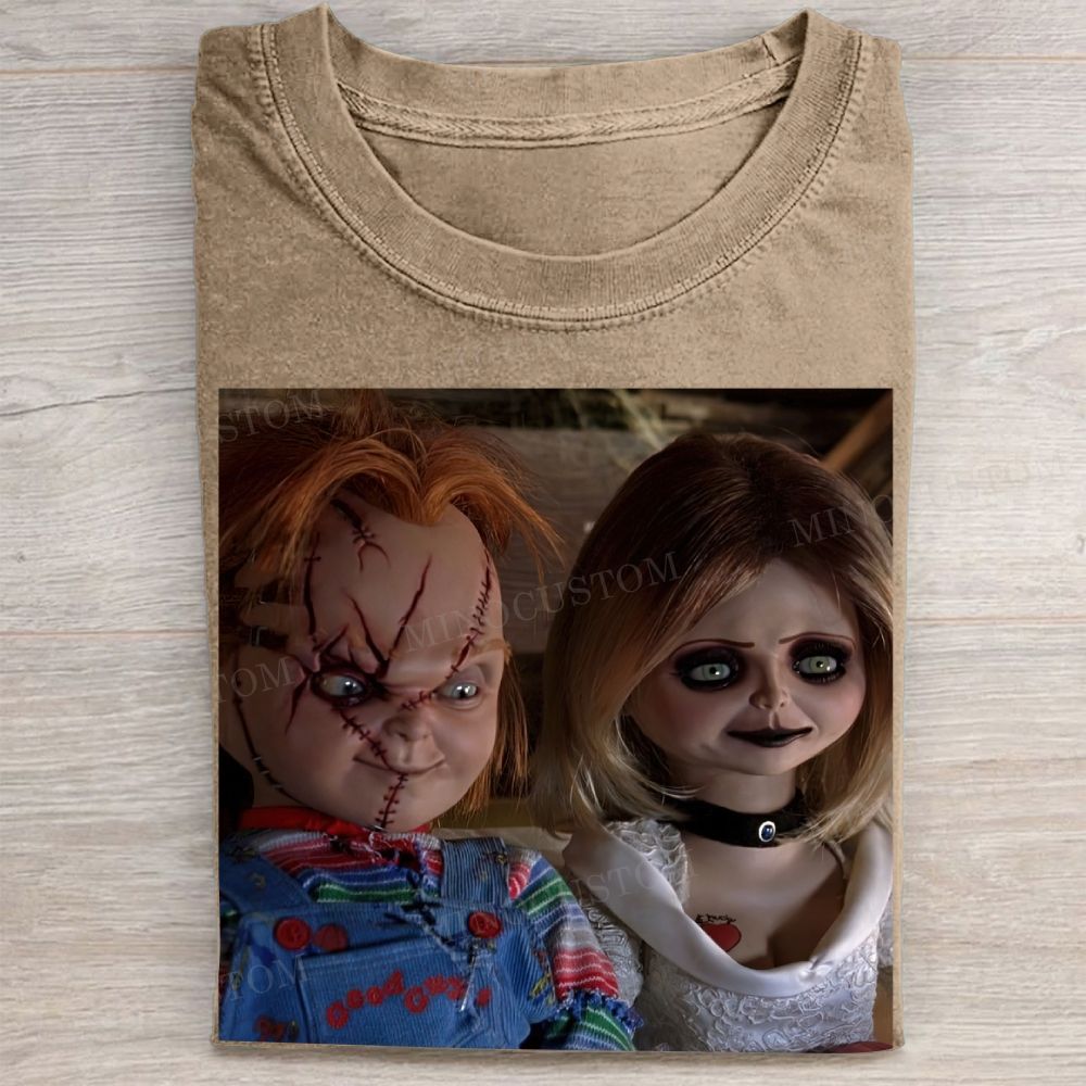 Horror Doll Couple Vintage Washed Tee