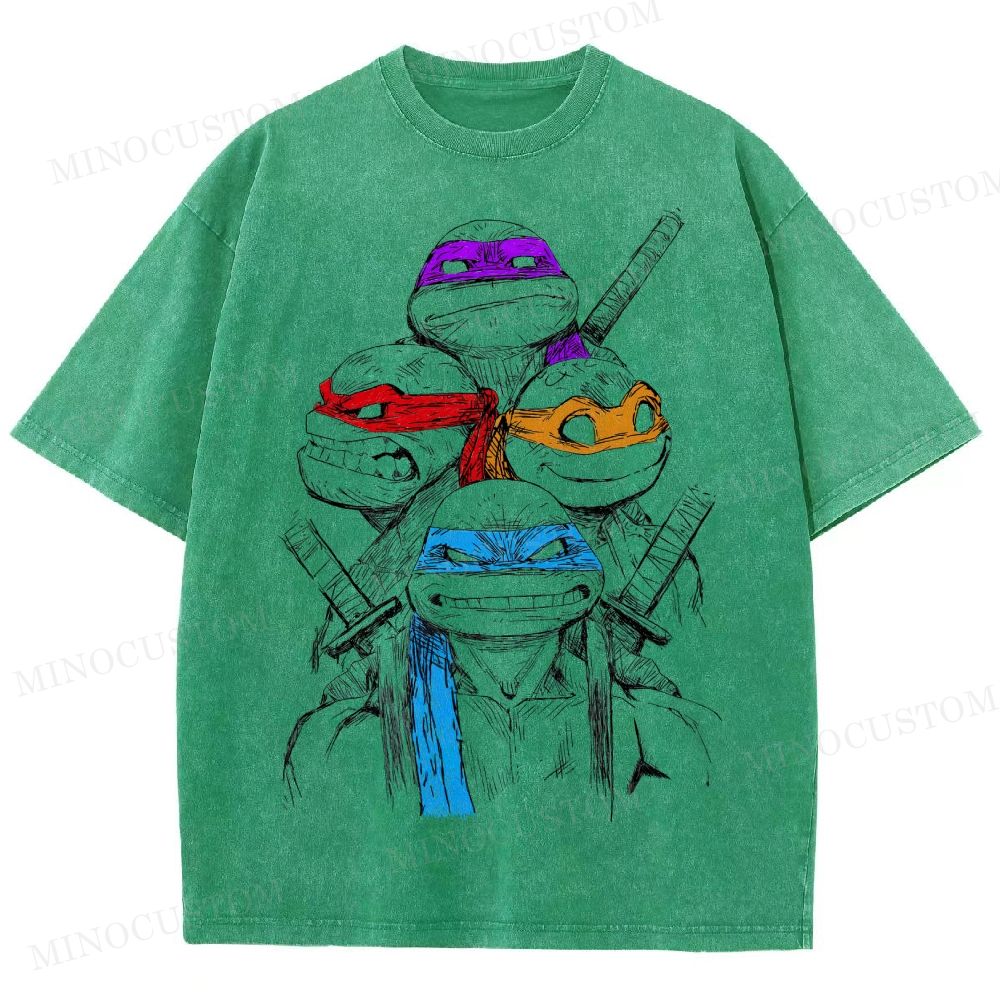 TMNT Sketch Art Washed T-Shirt
