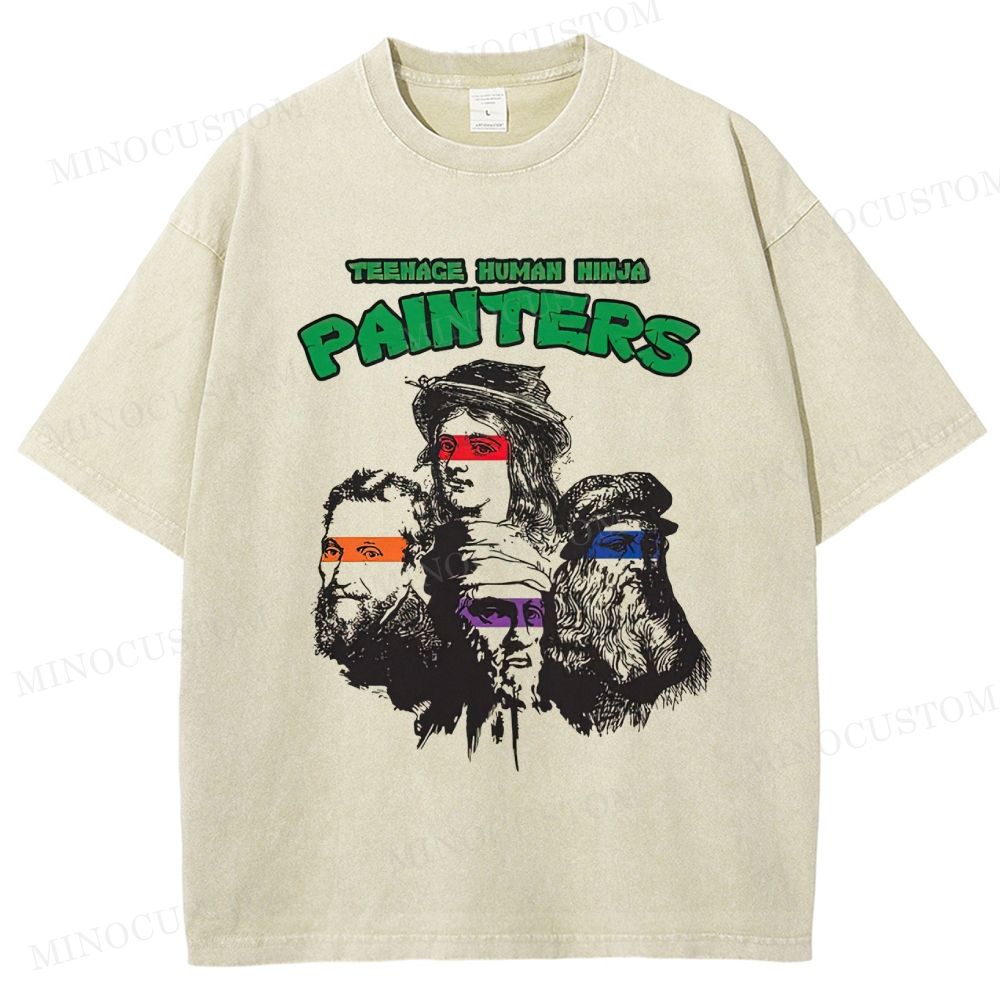 Teenage Human Ninja Painters Parody Washed T-Shirt