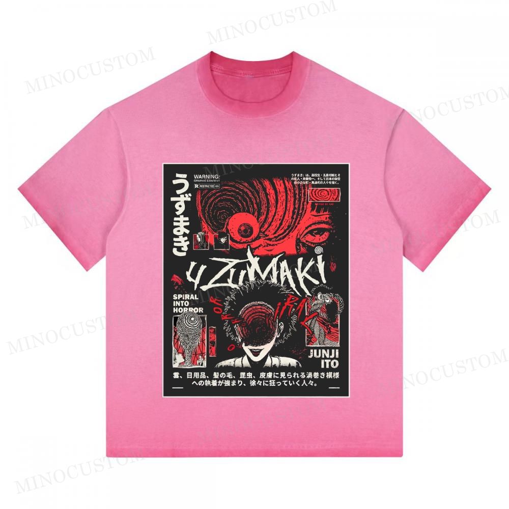 Vintage Uzumaki Junji Ito Horror Manga Graphic Oversized washed t shirt