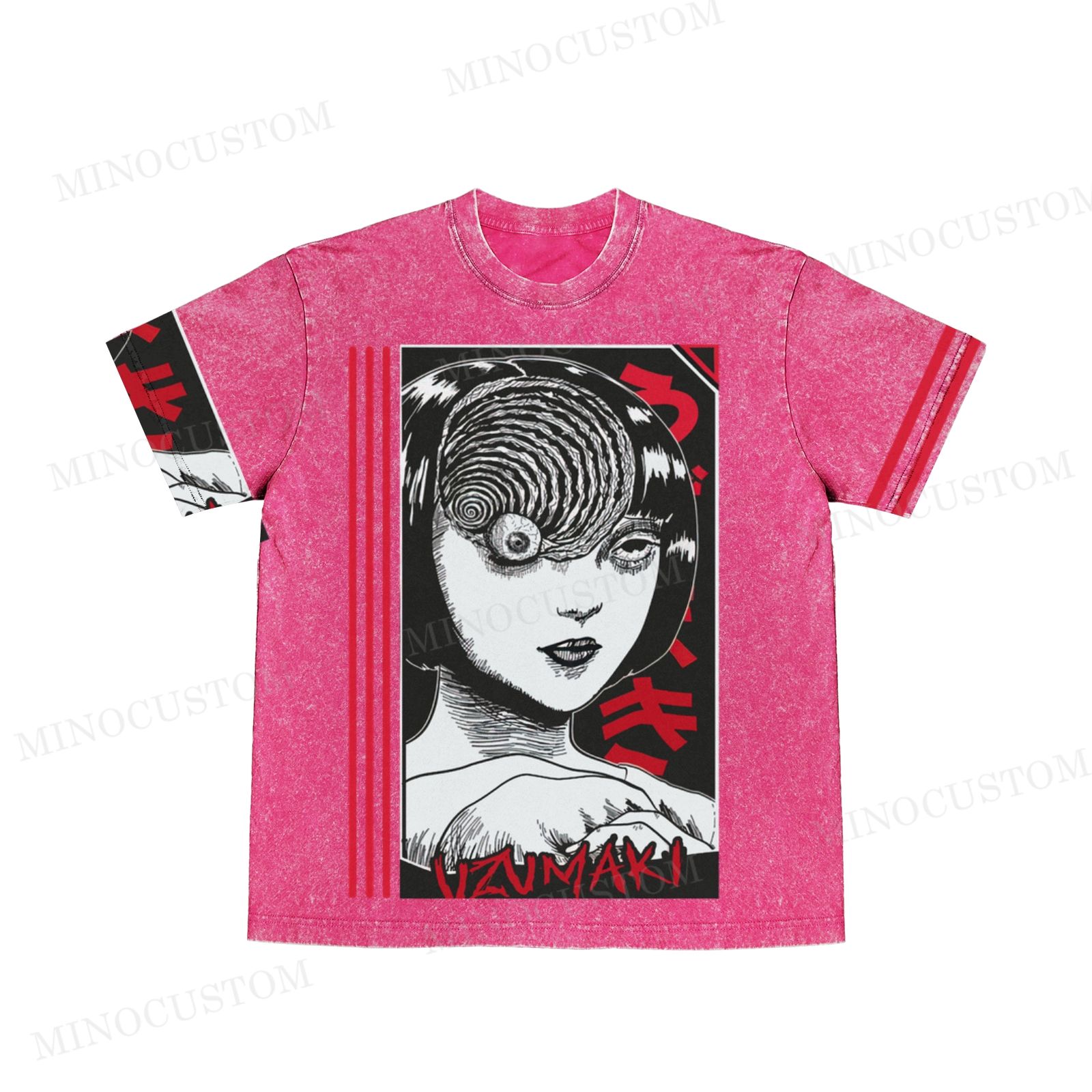 Vintage Uzumaki Junji Ito Horror Manga Graphic Oversized washed t shirt