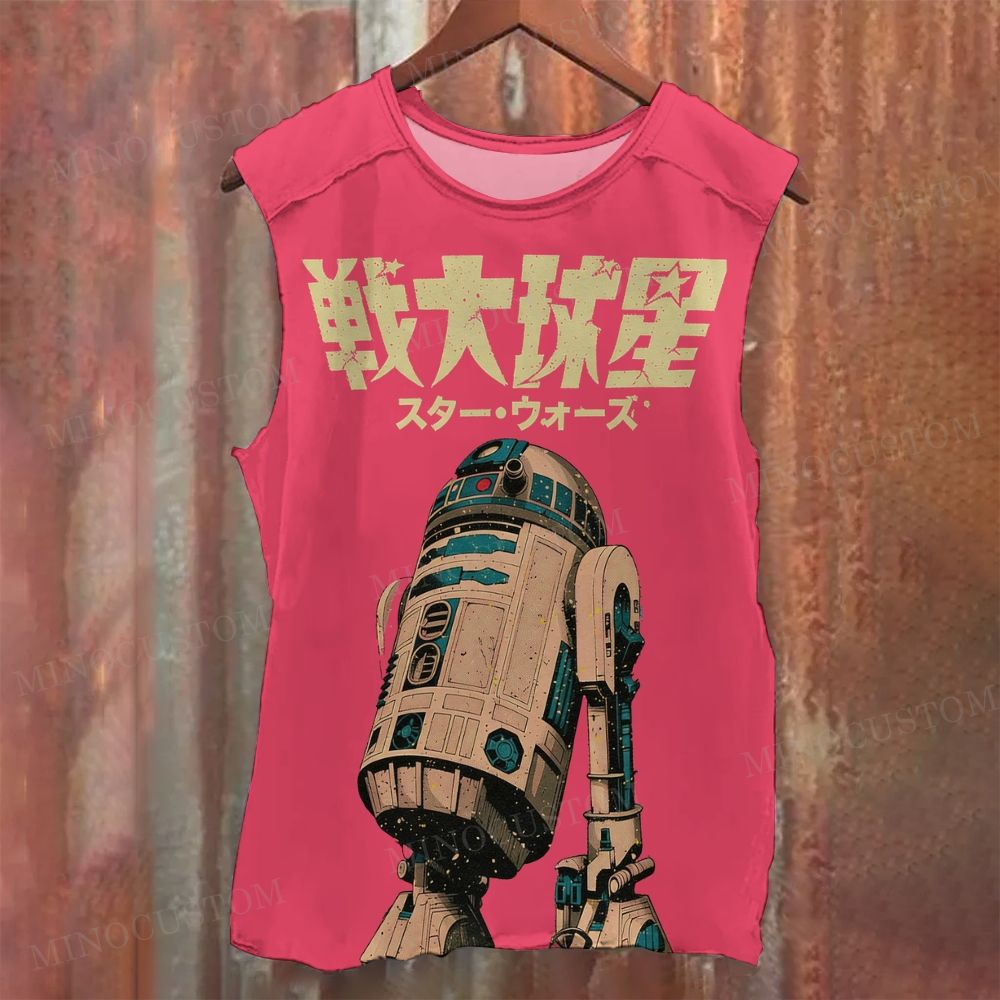"Japanese Retro Droid" Printed Tank Top