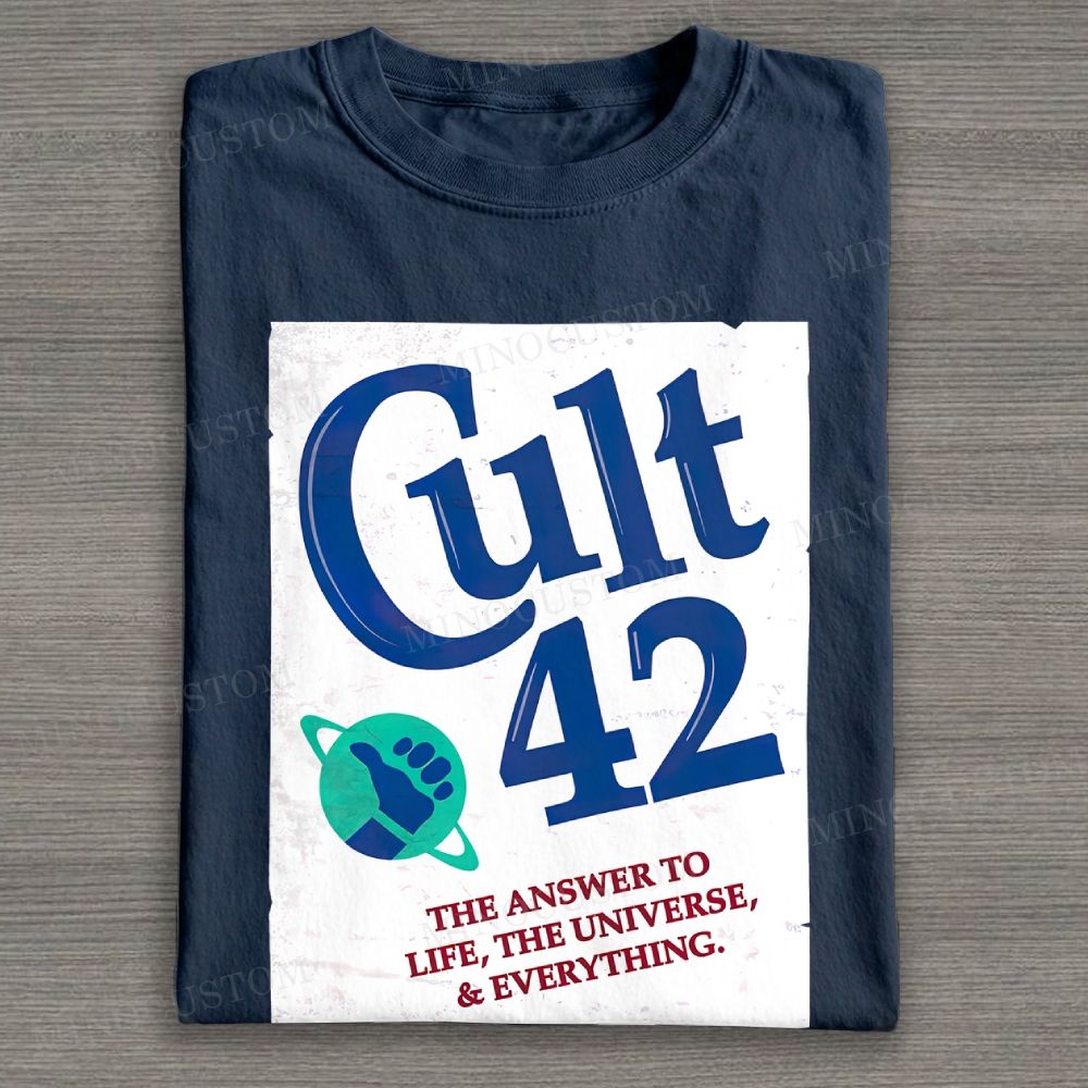 Cosmic 42 Cult Sci-Fi Graphic Cotton T-shirt 