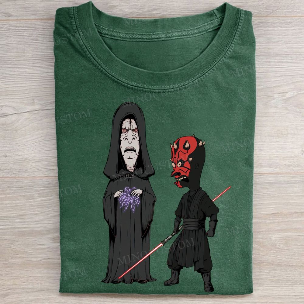 Dark Side Characters Cartoon Parody Vintage Washed Tee